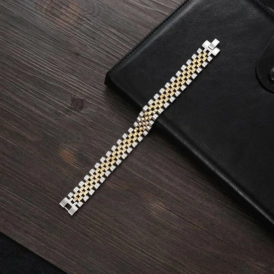 Aanbiedingen π TrendFox Jubilee Stijl Armband - Horelogeband Stijl - Zilver / Goud Kleurig - Staal - 15mm - Armband Mannen - Armband Heren - Sinterklaas Cadeautjes π― 5 Aanbiedingen π TrendFox Jubilee Stijl Armband - Horelogeband Stijl - Zilver / Goud Kleurig - Staal - 15mm - Armband Mannen - Armband Heren - Sinterklaas Cadeautjes π― - Afbeelding 3