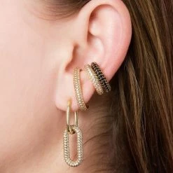 Coupon ❤️ Yehwang Earcuff Zwarte Stenen Goud 0288979-018 🤩 -Sieraden-horloges Winkel 550x550 906