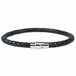 Begroting ๐ Bixorp - Minimalistische Faux Leren Armband - Zwarte Gevlochten Armband Met Magneet - Simpel Accessoire Voor Mannen En Vrouwen Met Faux Leer โจ