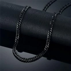 Uitgang 🛒 TrendFox Zwarte Heren Ketting - 6mm - Staal - Ketting Heren - Ketting Mannen - Sinterklaas Cadeautjes 👏 -Sieraden-horloges Winkel 550x550 92