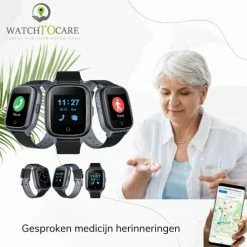 Begroting 👏 WatchToCare WTC 45S - Smartwatch - GPS Horloge - Alarmknop Ouderen - Senioren Alarm - Ouderenzorg - Valdetectie - Alzheimer - Dementie Patiënten - Alarmknop - Videobellen - Noodknop - KPN Sim Met €10 Tegoed, Geen Abonnement - Horlogeband Bruin Leer ⌛ -Sieraden-horloges Winkel 550x550 953