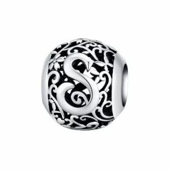 Beste Pirce 😀 Letter S Romantisch Bedel | Alfabet Bead | Zilverana | Geschikt Voor Biagi , Pandora , Trollbeads Armband | 925 Zilver ✔️