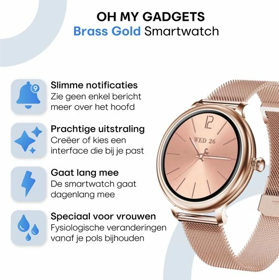 Gloednieuw ๐ OMG OH MY GADGETS O.M.G Elegante Smartwatch Dames Rosé Goud Inclusief Extra Roze Horlogeband - Smartwatch - Smartwatch Android/IOS - Activity Tracker - Horloges Voor Vrouwen - Horloge - Stappenteller - Bloeddrukmeter - Hartslagmeter - Black Friday 2022 ๐ฏ 4 Gloednieuw ๐ OMG OH MY GADGETS O.M.G Elegante Smartwatch Dames Rosé Goud Inclusief Extra Roze Horlogeband - Smartwatch - Smartwatch Android/IOS - Activity Tracker - Horloges Voor Vrouwen - Horloge - Stappenteller - Bloeddrukmeter - Hartslagmeter - Black Friday 2022 ๐ฏ - Afbeelding 2