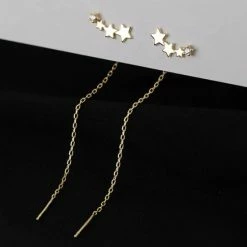 Hete verkoop ✔️ Liefs Jade Oorbellen Dames | Oorhangers Dames | Doortrekoorbellen Dames | 925 Zilver | Gold Plated | Ster Oorbellen | Cadeau Voor Vrouw | Schoencadeautje Sinterklaas | Black Friday 2022 | Kerst | Kerstcadeau Voor Vrouwen 🛒 -Sieraden-horloges Winkel 550x555