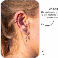 Kopen 🌟 MATTISE Zilveren Chirurgisch Stalen Ring Piercing — Zilver Kleurige — 10 Mm Diameter & 1,2 Mm Staafdikte — Oorbellen Ringetje Geschikt Voor Helix Tragus Septum Lip Neus Wenkbrauw Piercings 🛒 -Sieraden-horloges Winkel 550x561