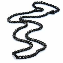 Uitgang ๐ TrendFox Zwarte Heren Ketting - 6mm - Staal - Ketting Heren - Ketting Mannen - Sinterklaas Cadeautjes ๐