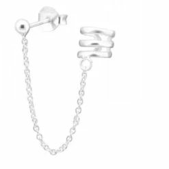 Uitgang ๐ La Rosa Princesa Trio Chain Oorbellen Ear Cuff Oorklem | Zilver ๐ฏ