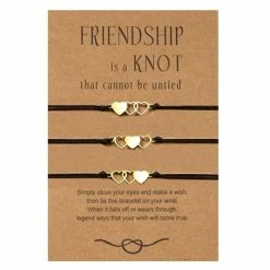 Promo 💯 Bixorp Friends Vriendschapsarmbandjes Voor 3 Met Goudkleurige Kleine Hartjes - BFF Armband Meisjes - Best Friends Armband Vriendschap Cadeau Voor Drie 🧨