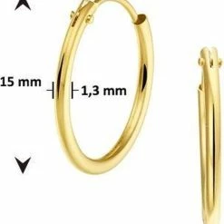 Top 10 🤩 Marie-Celeste Ronde Buis Dames Oorringen 15 Mm - Goud ⭐ -Sieraden-horloges Winkel 550x586 4