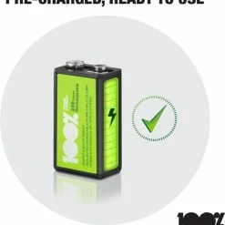 Goedkoop 🛒 100% Peak Power Oplaadbare Batterijen 9V - Duurzame Keuze - NiMH 9V Batterij 200 MAh - 2 Stuks ❤️ -Sieraden-horloges Winkel 550x590