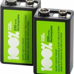 Goedkoop 🛒 100% Peak Power Oplaadbare Batterijen 9V - Duurzame Keuze - NiMH 9V Batterij 200 MAh - 2 Stuks ❤️