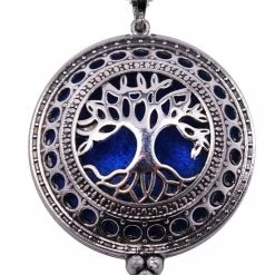 Korting ❤️ Bixorp Aroma Geurketting Met Amulet Voor Etherische Olie - Levensboom Hanger - Zilverkleurig - Absorberende Watjes Voor Parfum & Essentiële Olie - Cadeau Voor Haar / Dames / Vriendin / Mama / Vrouwen 😀