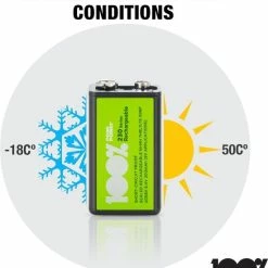 Goedkoop 🛒 100% Peak Power Oplaadbare Batterijen 9V - Duurzame Keuze - NiMH 9V Batterij 200 MAh - 2 Stuks ❤️ -Sieraden-horloges Winkel 550x611