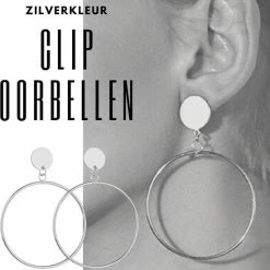 Gloednieuw 💯 Clip Oorbellen- Zilverkleurig- 5 Cm- Oorring- Geen Gaatje-Charme Bijoux 😀 -Sieraden-horloges Winkel 550x613 1