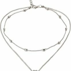 Beste recensies van 😉 Fako Bijoux® - Ketting - Dubbele Choker Layer - Hartje - Zilverkleurig - Sinterklaas & Kerst 🥰