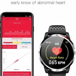 Top 10 🤩 Belesy® Tachy - Smartwatch Heren - Smartwatch Dames - Horloge - Stappenteller - Hart ECG - 1.3 Inch - Kleurenscherm - Donker Bruin - Leer 💯 -Sieraden-horloges Winkel 550x618