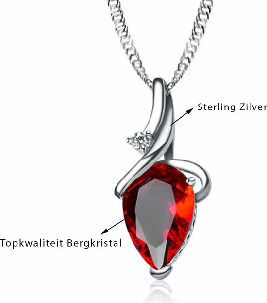 Uitgang π Victorious Dames Ketting – Zirkonia & Bergkristallen – Zilver/Rood – 45cm π 8 Uitgang π Victorious Dames Ketting – Zirkonia & Bergkristallen – Zilver/Rood – 45cm π - Afbeelding 6