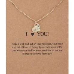 Uitgang 👏 Bixorp Luck Geluksketting Met Hartje Goudkleurig - Afscheidscadeau - Cadeau Voor Haar / Dames / Vriendin / Mama / Vrouwen - Ketting Met Hart Hanger 😀