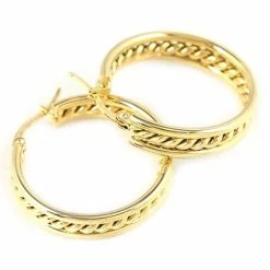 Beste Pirce 🔥 Dielay Oorbellen Gedraaid - Oorringen - RVS - 3 Cm - Goudkleurig 😉