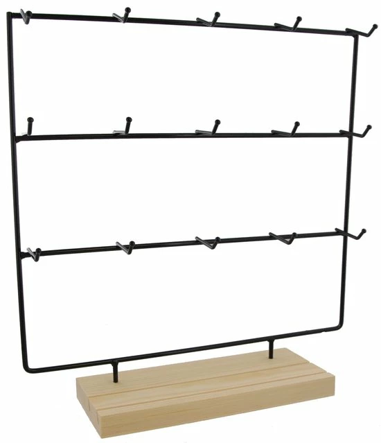 Uitgang β Dielay Sieradenhouder - Display 15 Haken - Hout En Metaal - 28x24 Cm - Zwart π 3 Uitgang β Dielay Sieradenhouder - Display 15 Haken - Hout En Metaal - 28x24 Cm - Zwart π