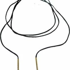 Goedkoopste ❤️ Rhylane Lovelymusthaves VeterKetting - Dames - Veter Van Zwart Suède Leer Met Buisjes In Kleur Goudkleurig - 45 Cm 🎁 -Sieraden-horloges Winkel 550x658