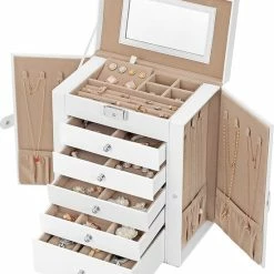 Gloednieuw ๐ Merkloos Signature Home Ely Sieradendoos Met Spiegel En Sluiting , Juwelendoos Grote 6-delige - Met Scharnierende Zijdeuren - Laden - Voor Ringen - Oorbellen - Wit โค๏ธ 13 Gloednieuw ๐ Merkloos Signature Home Ely Sieradendoos Met Spiegel En Sluiting , Juwelendoos Grote 6-delige - Met Scharnierende Zijdeuren - Laden - Voor Ringen - Oorbellen - Wit โค๏ธ -Sieraden-horloges Winkel 550x672 4