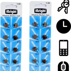 Gloednieuw ✨ IBright AG13 LR44 Knoopcel Batterijen - 1,5V Alkaline Batterij - Extra Power - 100 Stuks ⌛