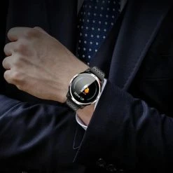 Top 10 🤩 Belesy® Tachy - Smartwatch Heren - Smartwatch Dames - Horloge - Stappenteller - Hart ECG - 1.3 Inch - Kleurenscherm - Donker Bruin - Leer 💯 -Sieraden-horloges Winkel 550x684