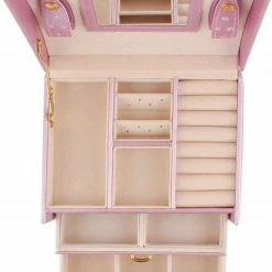 Goedkoopste 💯 AA Commerce Luxe Sieradenbox Met Spiegel - Bijouteriedoos Opbergbox - Juwelen Opbergdoos - Kunst Leder Roze ⭐ -Sieraden-horloges Winkel 550x687 11