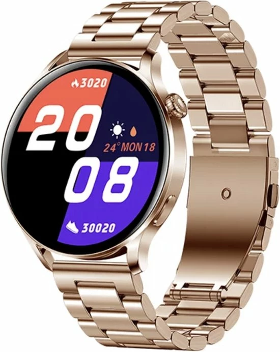 Korting 🔔 Smartwatch Rankos AK37 - Sporthorloge Goud Staal Schakel Bandje - Fitness - Stappenteller - Hartslag - Slaapmonitor - Bluetooth Bellen-Bel/message Herinnering - Camera Bediening-IP67 Waterbestendig - Met APP-Weer Informatie -Stopwatch - Muziek ✨ 3 Korting 🔔 Smartwatch Rankos AK37 - Sporthorloge Goud Staal Schakel Bandje - Fitness - Stappenteller - Hartslag - Slaapmonitor - Bluetooth Bellen-Bel/message Herinnering - Camera Bediening-IP67 Waterbestendig - Met APP-Weer Informatie -Stopwatch - Muziek ✨