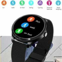 Promo 😀 Belesy® Q9 Pro 2022 - Smartwatch Dames – Smartwatch Heren - Horloge - 1.28 Inch - Kleurenscherm - Stappenteller - Bloeddruk - Hartslag - 75+ Wijzerplaten – Sporten - Staal – Goud ⌛ -Sieraden-horloges Winkel 550x696 1