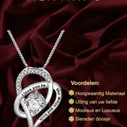 Gloednieuw ⌛ Mea Manu® I Love You To The Moon And Back Ketting - Hartje - Cadeautje Voor Vrouw - Liefdes Verrassing - Valentijn - Valentijn Geschenkset - Geschenkdoos - Valentijn Cadeautje Voor Haar - Moederdag - Moederdag Cadeautje - Zilver 👏 -Sieraden-horloges Winkel 550x733 4