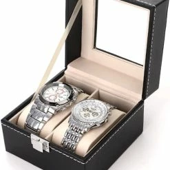Promo ๐คฉ Lowander Horlogebox - Horlogedoos Voor Heren & Dames - 2 Horloges - Zwart ๐