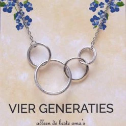 Groothandel 🎉 Mivalo Vier Generaties Ketting - Overgroot Oma Cadeau - Overgrootmoeder- Zilver 🎉