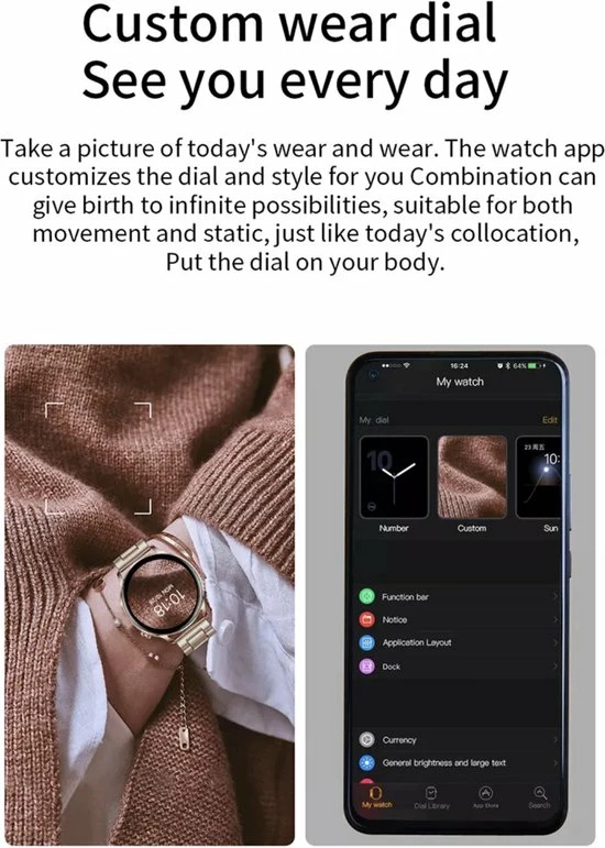 Korting 🔔 Smartwatch Rankos AK37 - Sporthorloge Goud Staal Schakel Bandje - Fitness - Stappenteller - Hartslag - Slaapmonitor - Bluetooth Bellen-Bel/message Herinnering - Camera Bediening-IP67 Waterbestendig - Met APP-Weer Informatie -Stopwatch - Muziek ✨ 9 Korting 🔔 Smartwatch Rankos AK37 - Sporthorloge Goud Staal Schakel Bandje - Fitness - Stappenteller - Hartslag - Slaapmonitor - Bluetooth Bellen-Bel/message Herinnering - Camera Bediening-IP67 Waterbestendig - Met APP-Weer Informatie -Stopwatch - Muziek ✨ - Afbeelding 7