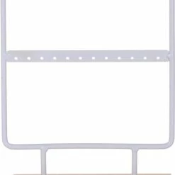 Aanbiedingen 🎁 Fliex Oorbellenrekje Standaard Wit - Metaal En Hout - Voor 12 Paar 🧨