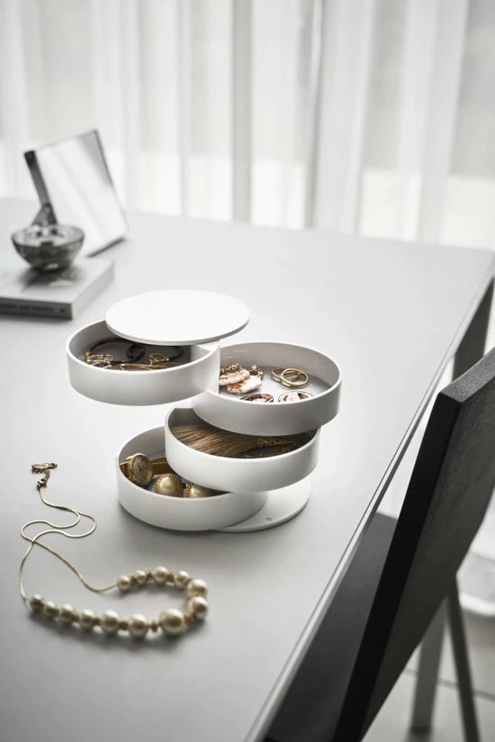 Beste deal 🎁 Yamazaki Sieradendoos Draaibaar Wit - Wit - Decoratief ⭐ 6 Beste deal 🎁 Yamazaki Sieradendoos Draaibaar Wit - Wit - Decoratief ⭐ - Afbeelding 4