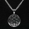Nieuw 🔥 MOOYE ® - Collectie Zilveren Flower Of Life Ketting Hanger - Middel 🎁