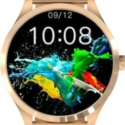 Promo 😀 Belesy® Q9 Pro 2022 - Smartwatch Dames – Smartwatch Heren - Horloge - 1.28 Inch - Kleurenscherm - Stappenteller - Bloeddruk - Hartslag - 75+ Wijzerplaten – Sporten - Staal – Goud ⌛ -Sieraden-horloges Winkel 550x828 2