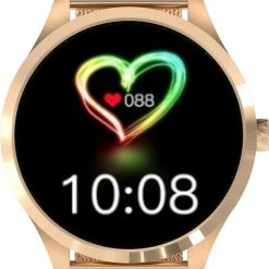 Promo 😀 Belesy® Q9 Pro 2022 - Smartwatch Dames – Smartwatch Heren - Horloge - 1.28 Inch - Kleurenscherm - Stappenteller - Bloeddruk - Hartslag - 75+ Wijzerplaten – Sporten - Staal – Goud ⌛ -Sieraden-horloges Winkel 550x828 3